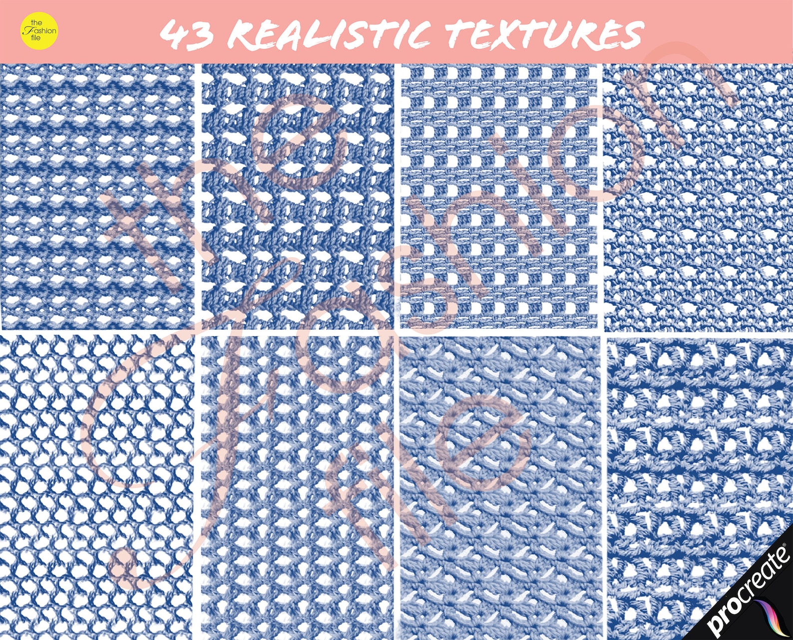 43 PROCREATE CROCHET TEXTURE Brushes Realistic Knitting Mesh Etsy