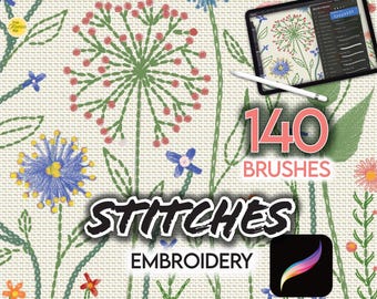 130 PĘDZLI DO ŚCIEGÓW PROCREATE • Haft Moda Haft Dekoracyjny Szycie Kwiatowy Geometryczny Obramowanie i wiele więcej!
