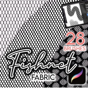 28 PROCREATE FISHNET TEXTURES • Procreate Brush Tulle Netting Mesh Lace Lingerie Fabric Textile Fashion Illustration Brushes Anime Manga