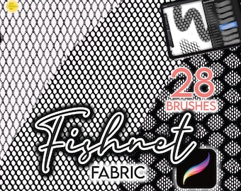 28 PROCREATE FISHNET TEXTURES • Procreate Brush Tulle Netting Mesh Lace Lingerie Fabric Textile Fashion Illustration Brushes Anime Manga