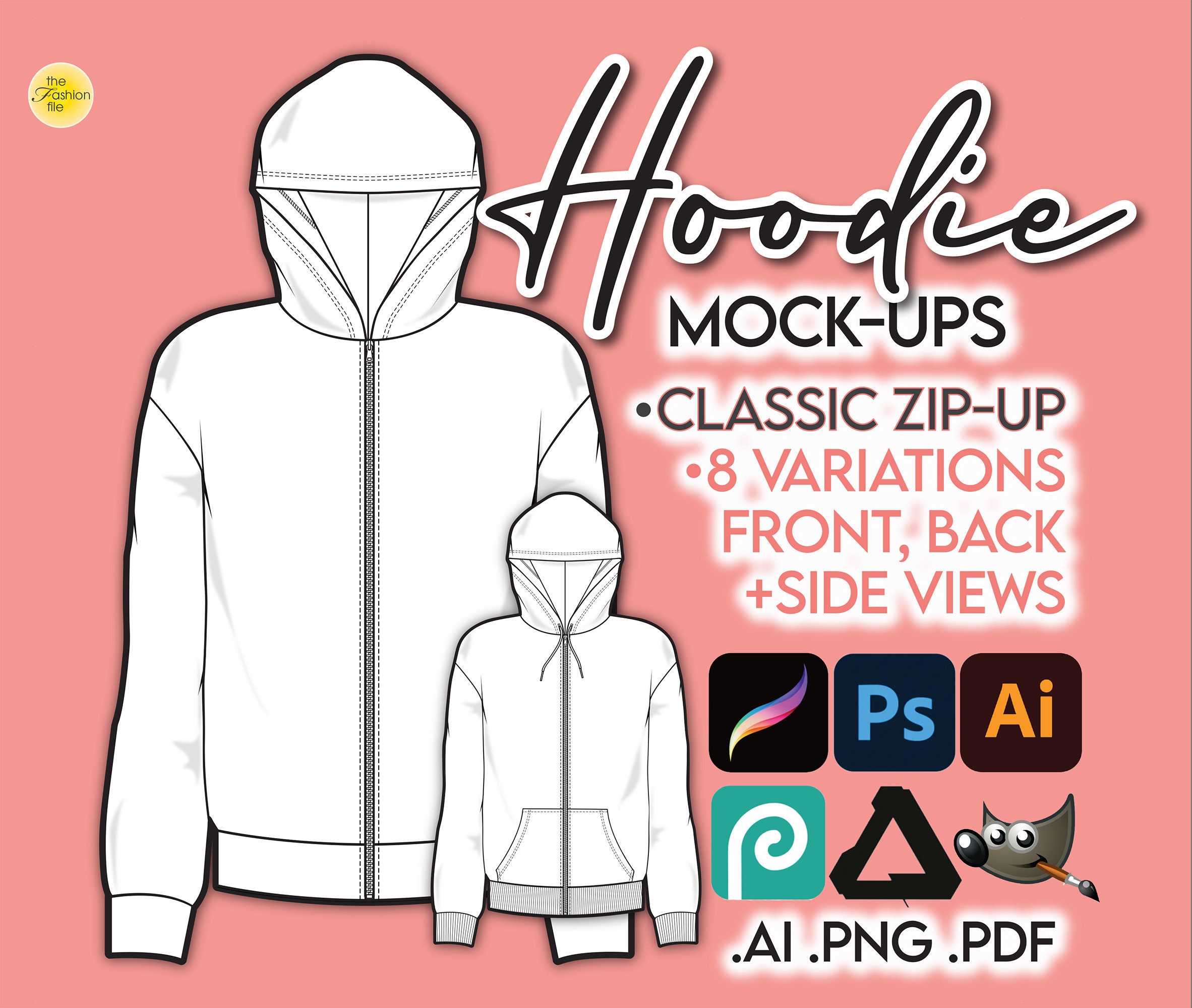 パーカー・フーディ Womens Collage Gimp Zip Hoody collage-gimp-hoodie-black.jpg