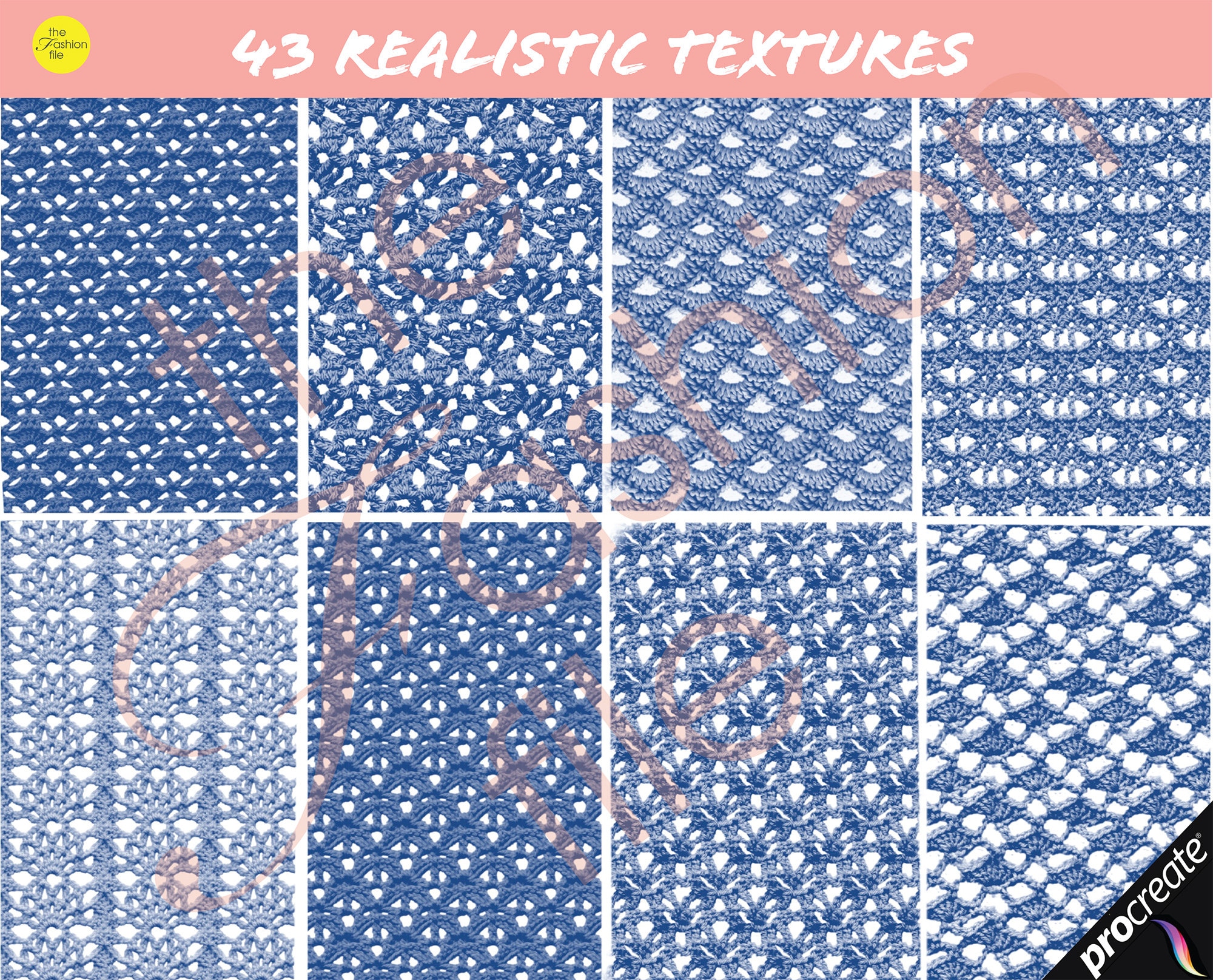 43 PROCREATE CROCHET TEXTURE Brushes Realistic Knitting Mesh Etsy