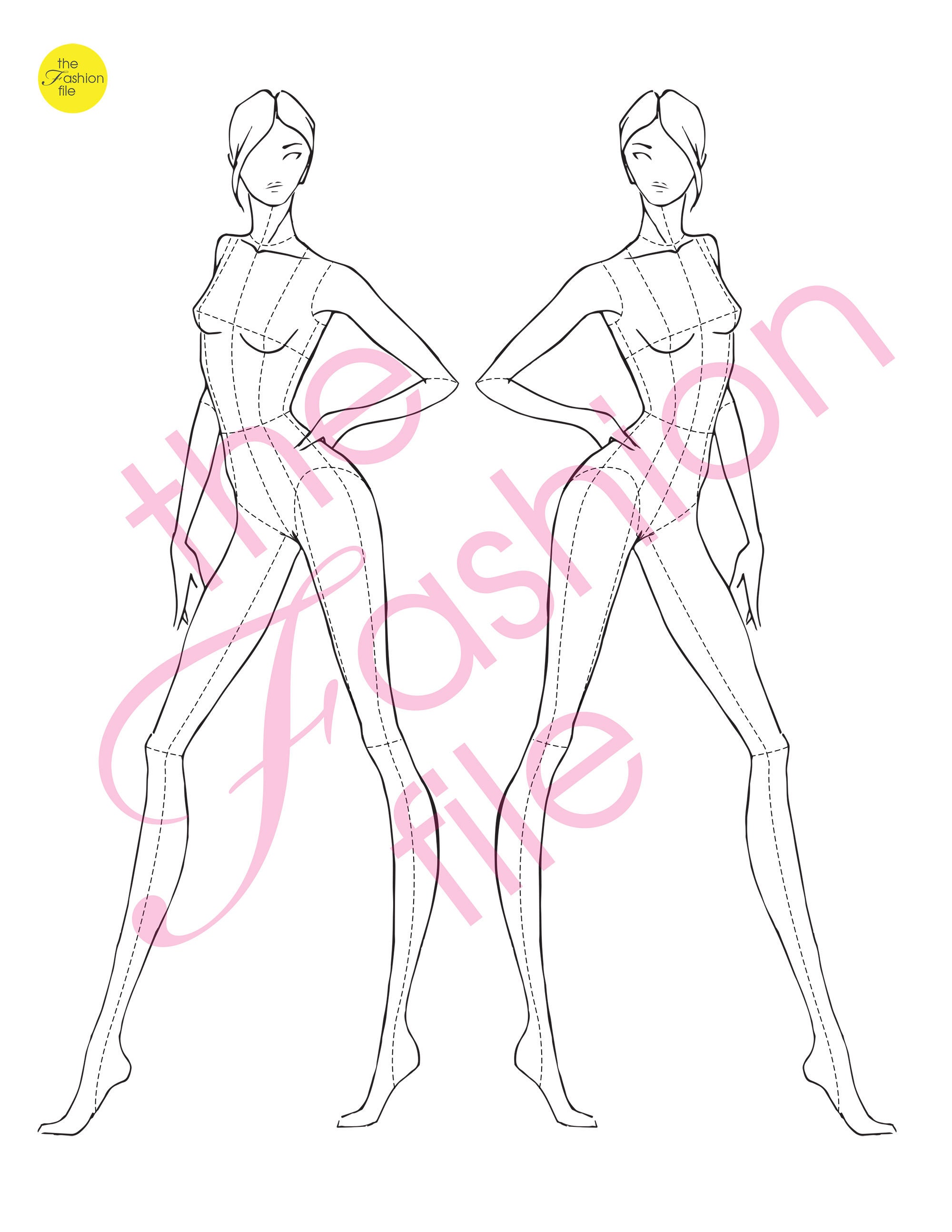 FASHION DESIGN TEMPLATE Pdf Ai Png for Procreate 9head Etsy India