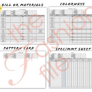 Fashion Designer BASIC TECH PACK • 11 Pages Technical Package Set With ...