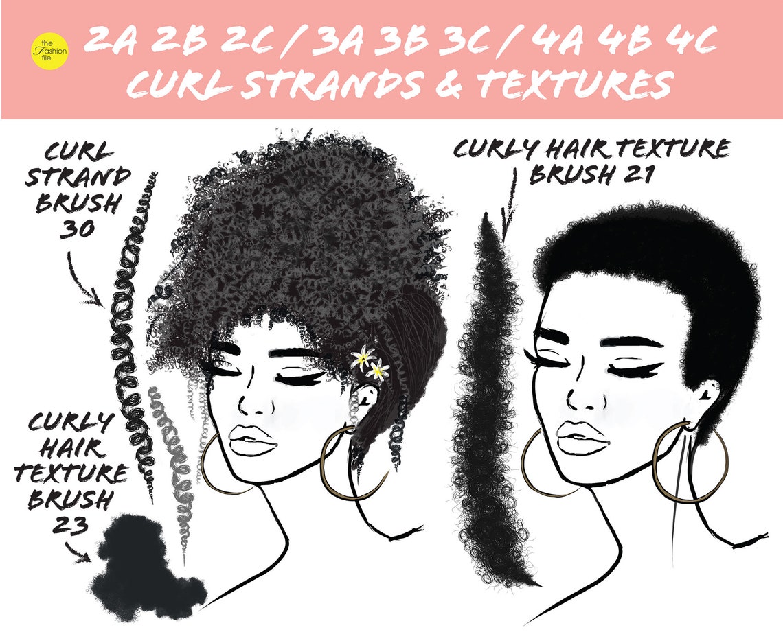 75 PROCREATE HAIR BRUSHES Curly Kinky Coily Wavy African Etsy