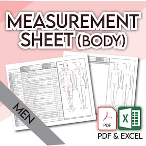 Male Sewing body measurement printable guide