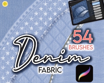 54 PROCREATE DENIM TEXTURES Seams Frayed Edges • Fashion Fabric Brushes Clothing Clothes Illustration Realistic Anime Manga Jeans Textiles