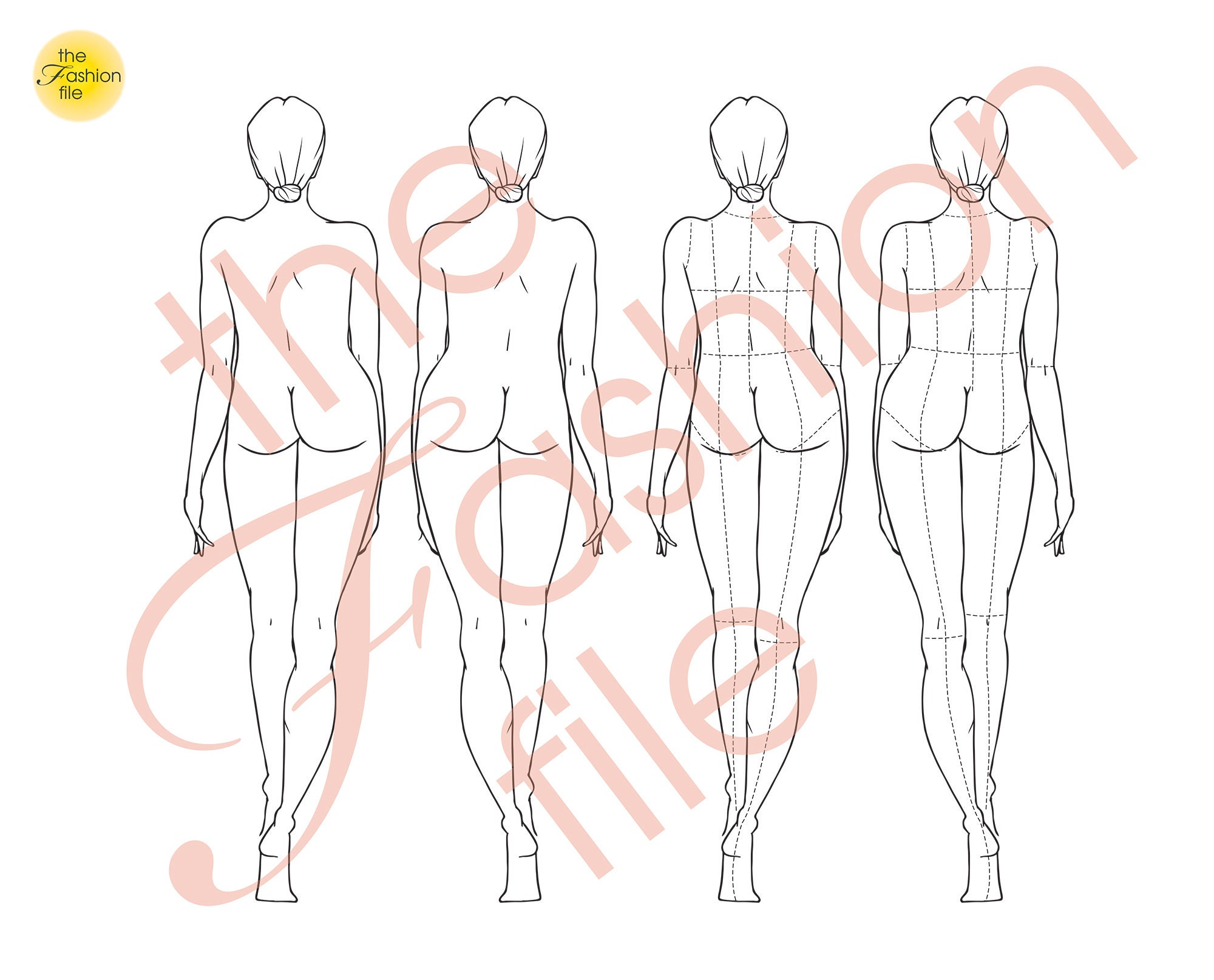 STANDARD / REALISTIC BODY Fashion Figure Templates • 9-head Female ...