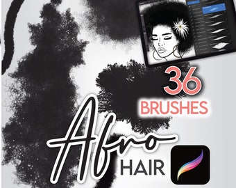 36 CEPILLOS PARA EL CABELLO PROCREATE Cabello negro afro rizado afroamericano, rizado, enrollado • Limas de pinceles