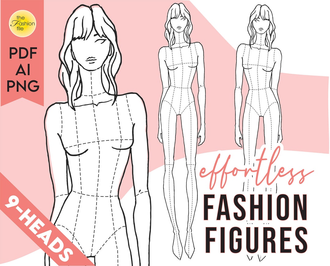 Fashion ILLUSTRATION CROQUIS TEMPLATE Printable Pdf Ai - Etsy Israel