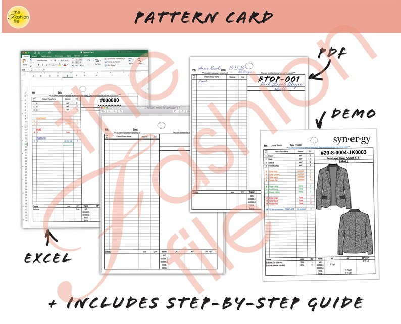 Fashion Designer FORMS TEMPLATES PACK Cost Sheet Pattern Etsy