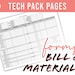 Fashion Tech Pack • BILL of MATERIALS - BOM • Professional Format ...
