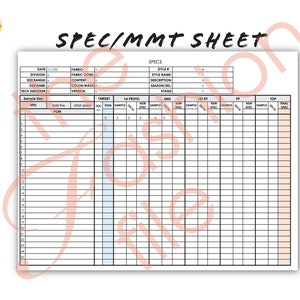 Fashion Tech Pack • SPEC - MEASUREMENT SHEET • Professional Format ...