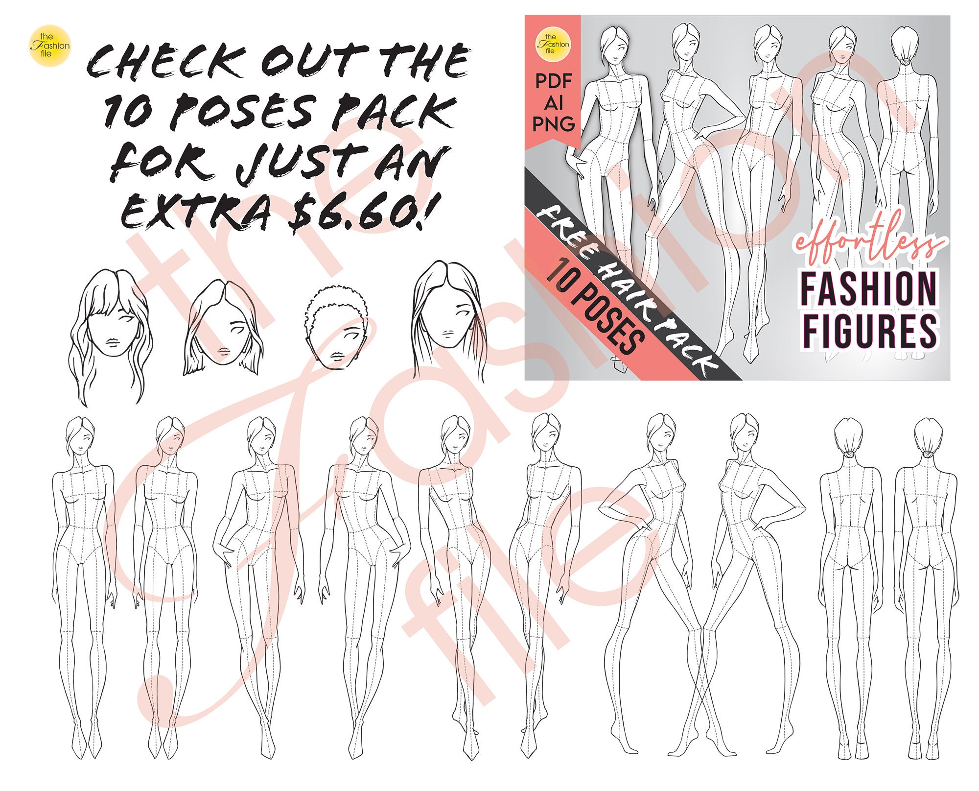 Fashion Sketchbook: 240 Large Female Figure Templates (12 Croquis Poses -  Large Female Figure) for Easily Sketching Your Design Styles And Fashion  Design Drawings Outfits: Design, Orchitekt: 9798740960487: : Books