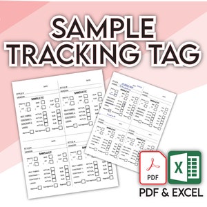 Fashion Designer SAMPLE TRACKING TAG Template  • Pdf and Excel files • Plus Bonus File for Fashion Start Ups!