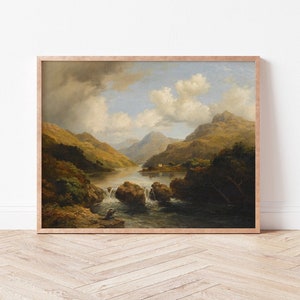 Scottish Highlands Print: Vintage Landscape Oil Painting (A2, A3)