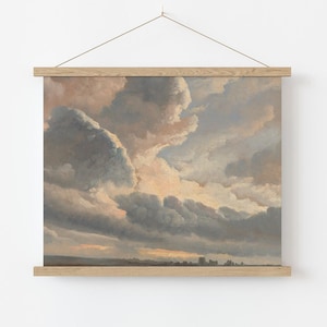 Vintage Cloud Painting Fine Art Print | Antique Victorian Landscape Oil Painting | Romantic Wall Decor | A3, A4