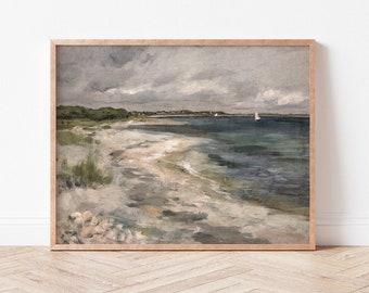 Seascape Fine Art Print | Vintage Coastal Sea View | Victorian Oil Painting | Wall Decor | A2, A3, A4 and Panoramic