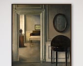 Vintage Painting Room Interior Antique Victorian Oil Painting Romantic Wall Decor Beautiful Vintage Fine Art Print