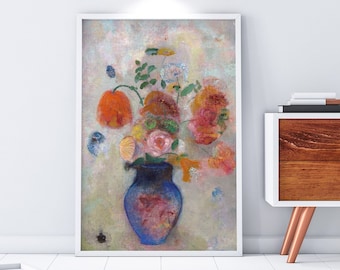 Vintage Still Life Pastel Painting | Bouquet of Flowers | Antique Fine Art Print | A2 A3 A4 Wall Decor | Bright and Colourful Gift