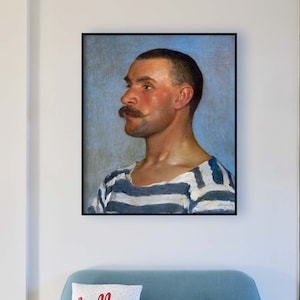 Vintage Portrait Painting of a Handsome Gondolier | Antique Male Oil Painting | Wall Decor | Stunning Vintage Fine Art Print | A3, A4 40x50