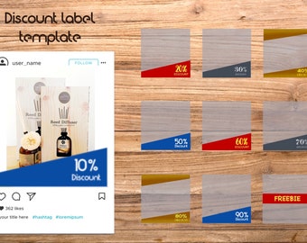 Discount Label Template for Social Media Post | Facebook Post, Instagram Post, Promotion Post