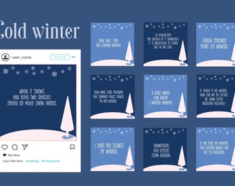 Cold Winter Social Media Quote & Icon | Instagram Quote, Facebook Post, Instagram Highlight Icon, Instagram Story, Inspiration Quote, Winter