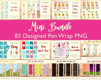 83 Designed Pen Wrap Mini Bundle  | Instant Download | Pen Wrap Waterslide | Printable | Vinyl | PNG Wrap | Easter Waterslide