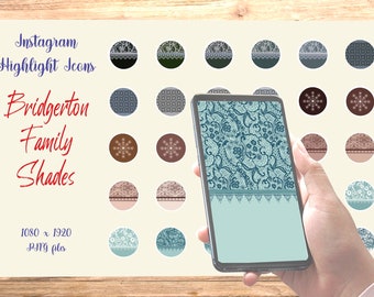 Bridgerton Family Shade Highlight Icons | For IG Highlight Icons and Mobile Wallpapers