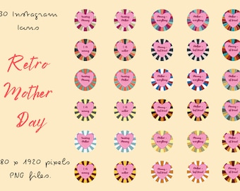 Retro Mother's Day Highlight Icons | For IG Highlight Icons and Mobile Wallpapers