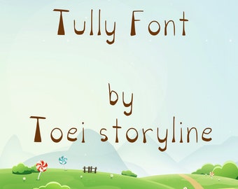 Tully Font, Handwritting Font, Alphabets, French Vowels, Letters, Number, OTF,TTF Files