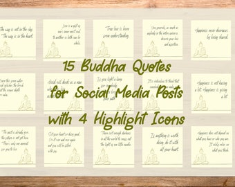 Budda Quotes for Social Media Post | Square Post Size, Instagram Highlight Icons, Graphic Backgroud