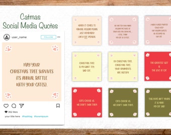 Catmas Social Media Quotes & Highlight Icon | Christmas Facebook Post, Instagram Post, Instagram Icon, Graphic Background