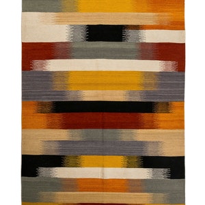 Kilim Tribali Jalalian Fatto a mano Lana e Cotone Facile da pulire
