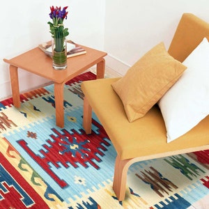 Kilim fatto a mano, Made in India, in lana e cotone originale ed autentico