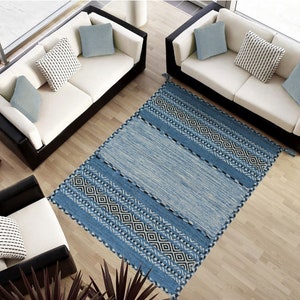 W Kilim Lory Tribal Kaudani  Indiano, Fatto a Mano Lavabile in lavatrice e facile da pulire