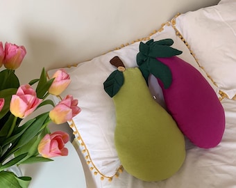 Personalization eggplant pillow Giant aubergine Vegetable plush Foodie home decor Aubergine plush  Kids Room For Mom For Grandma Vegan Gift