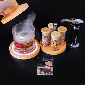 Cocktail Smoker Kit &quot;Smoky Pro&quot; with Bar Stand. Smoke your Whiskey, Bourbon, Old Fashioned drinks. FREE Name Personalization