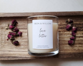 ROSE CANDLE | rose water | rose fragrance | valentines day | clean burning| cococonut soy Wax Candle