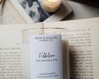 Folklore Candle | birch Candle | pine Candle | Housewarming gift | Mens Candle | Soy Candles | natural Candle | housewarming |