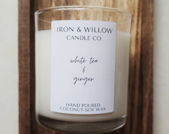 White tea and ginger candle | Coconut Soy Candle | Soy Wax Candle | Handmade Spa Candle | Relaxing Candle | Lemon Candle | Kitchen Candle