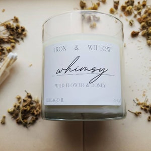 Whimsy /wild flower & honey candle / soy candle/ clean candle / boho / floral / floral candle/ honey / honey candle/ image 2