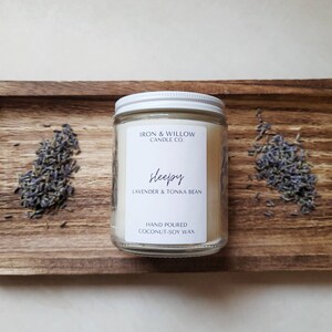 Sleepy Candle lavender Candle soy Candle Halloween Candle CALMING CANDLE spooky candle image 3