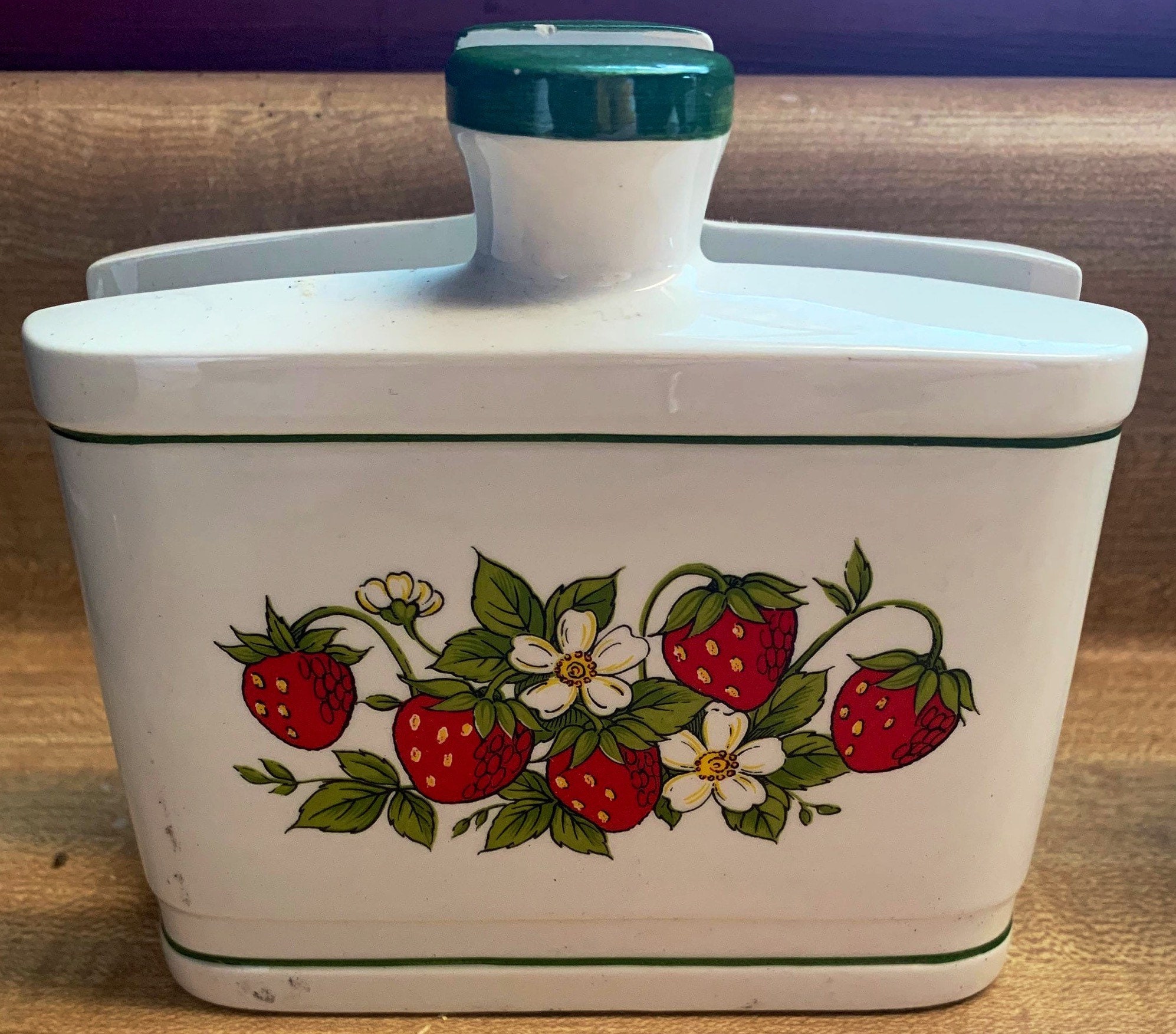 Vintage Strawberry Napkin Holder 1980s Etsy