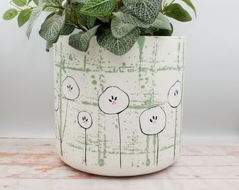 Large Planters - Eco friendly plant pots, hand painted made of recycled plastic