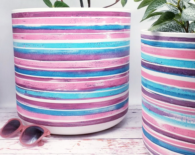 Large Planters - Eco friendly indoor plant pots, purple melange colours / 18, 22 & 25 cm