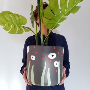 Large Planters - Eco friendly plant pots, hand painted made of recycled plastic