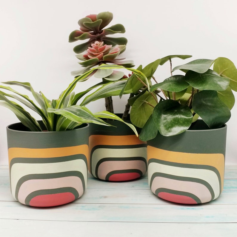 Eco friendly hand painted plant pots