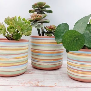 Macetas grandes de 18, 16 y 14 cm - Macetas sostenibles de plástico reciclado para interior