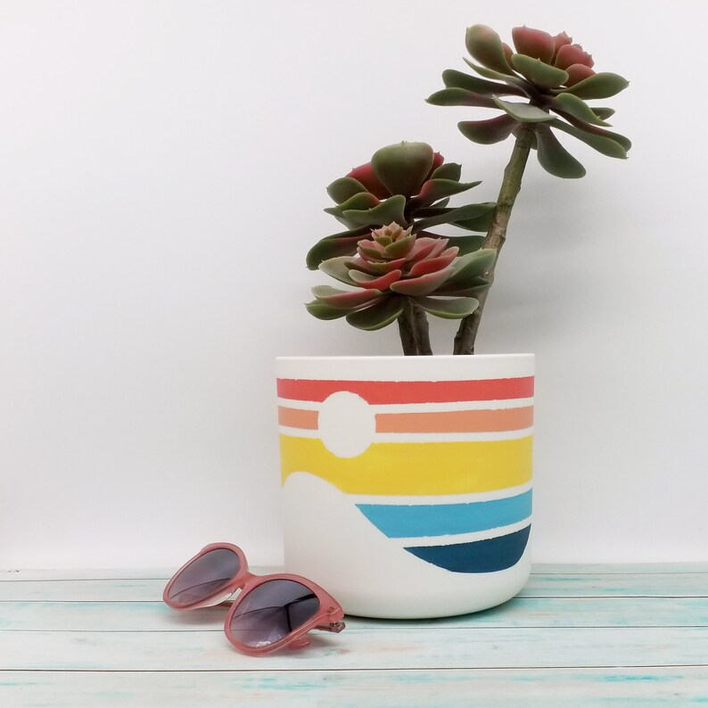 Indoor Plant Pots Eco Friendly Hand Painted Colourful Etsy